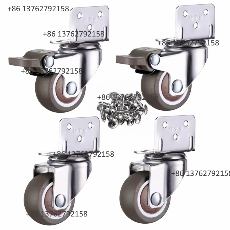 Furniture And Hardware - 4 roulettes pivotantes silencieuses en caoutchouc