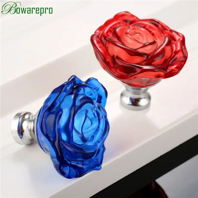 Furniture Hardware Manufacturer - Bowarepro 50MM cristal Rose verre poignée
