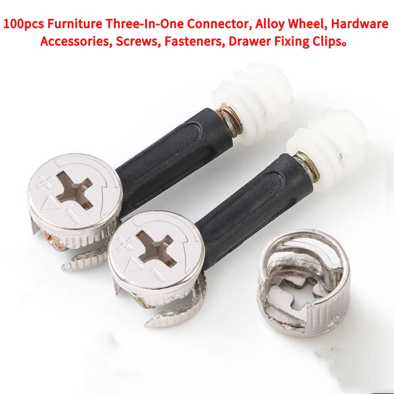 Furniture Hardware Fasteners - Connecteurs trois-en-un pour meubles, roues en