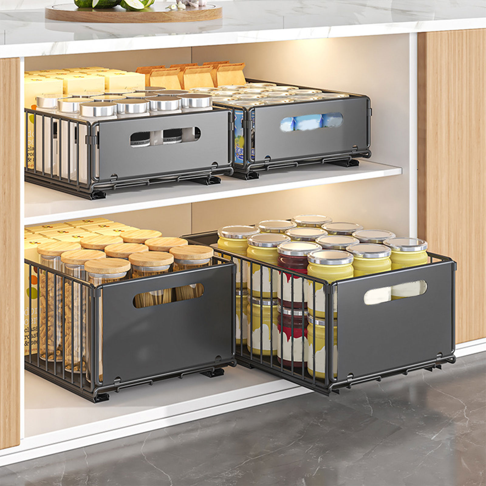 Drawer Slide Pair - Étagère de rangement de cuisine extractible