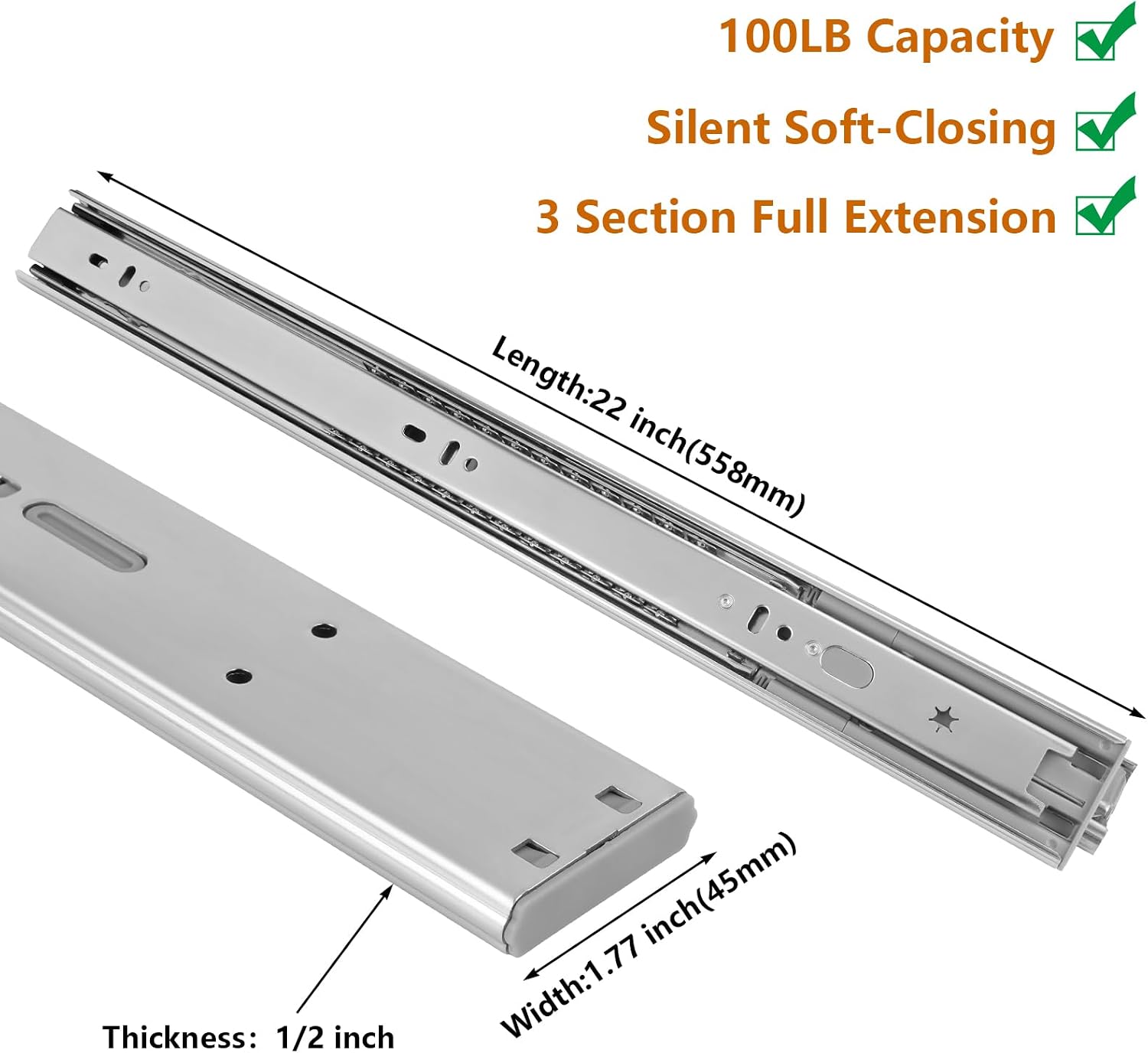 Glissières de tiroir à fermetu - Drawer Slide Pair avis et prix