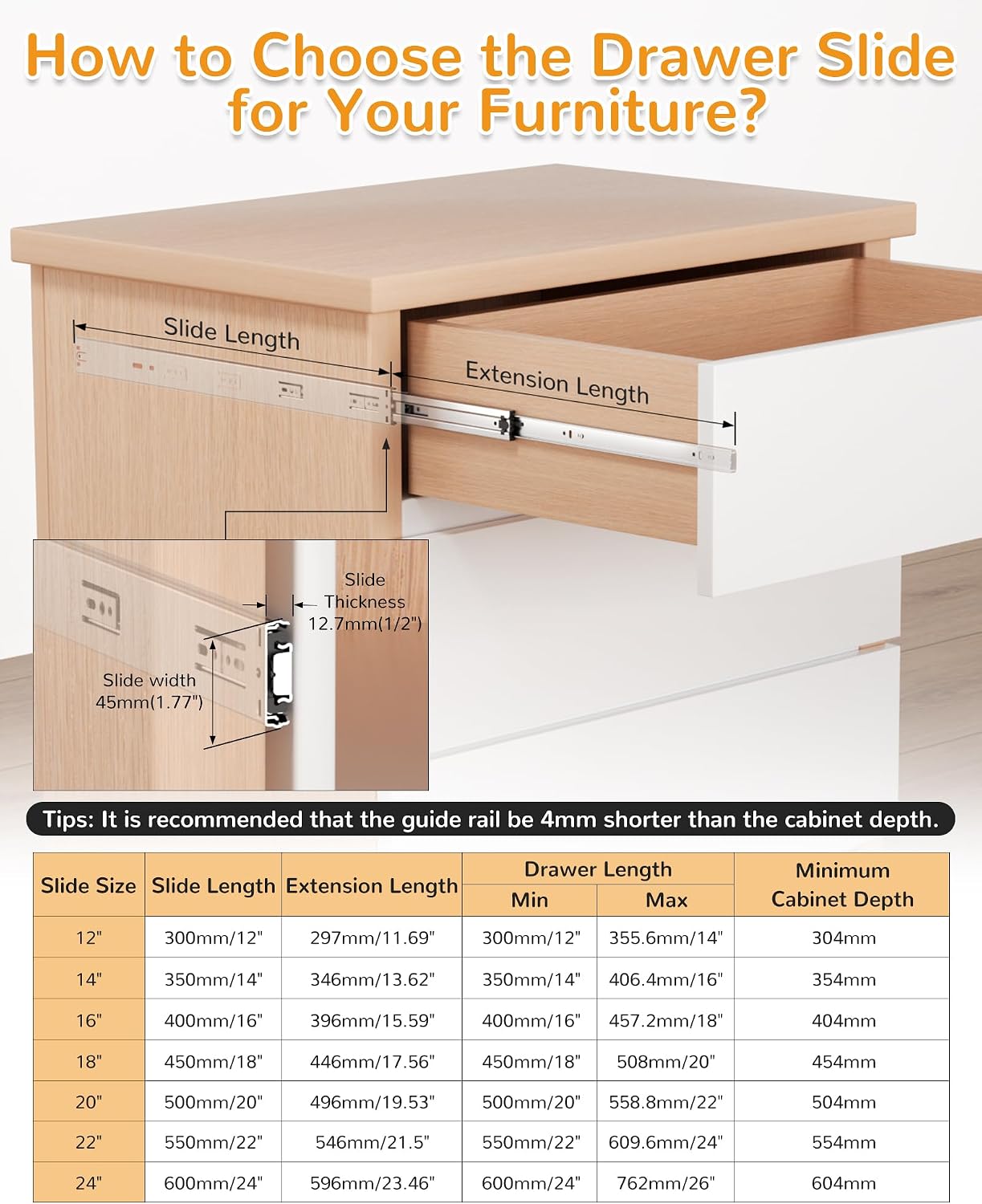 Glissières de tiroir à fermetu - Drawer Slide Pair avis et prix